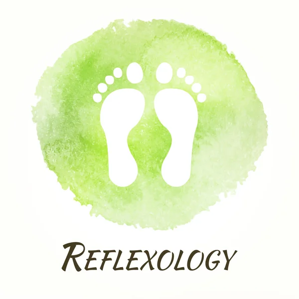 Reflexologia conceito vetor aquarela —  Vetores de Stock