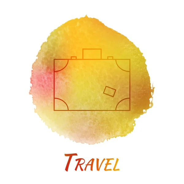 Valises de voyage Vector Aquarelle Concept — Image vectorielle