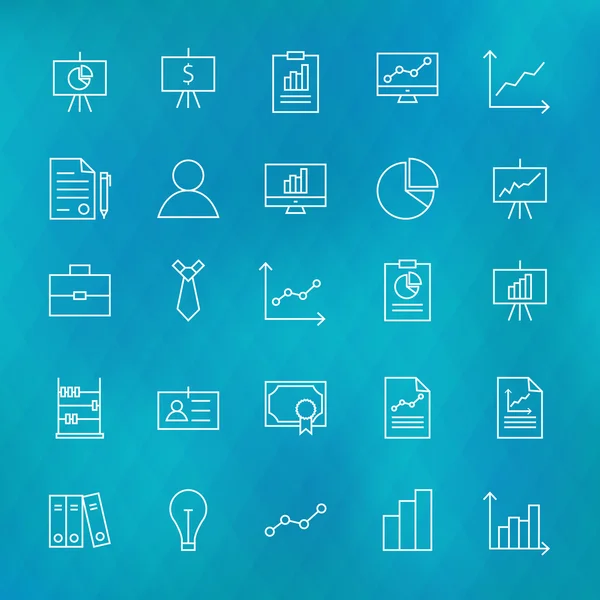 Gráfico de Gráficos de Negocios y Línea de Finanzas Iconos Establecidos sobre Poligonal B — Vector de stock