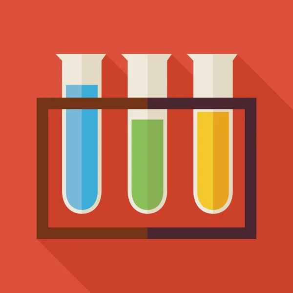Flat Education and Science Chemistry Glass Bulb Illustration wit — Διανυσματικό Αρχείο