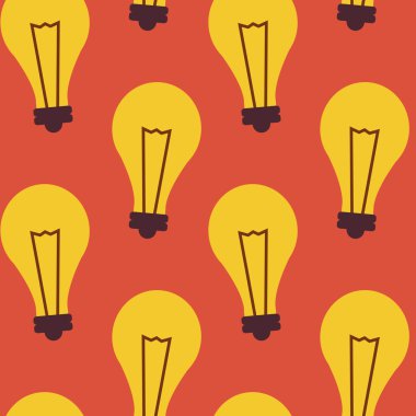 Flat Seamless Pattern Business Idea Lamp