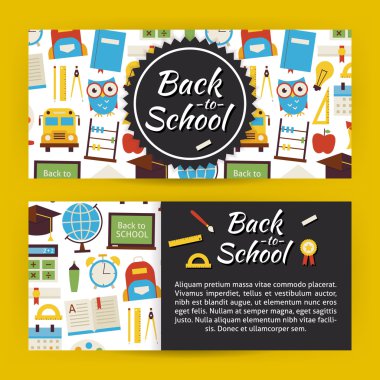 Back to School and Education Modern Flat Style Vector Template B