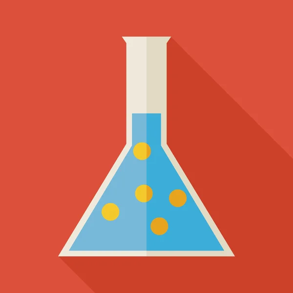 Flat Education and Science Chemistry Flask Illustration with lon — Διανυσματικό Αρχείο