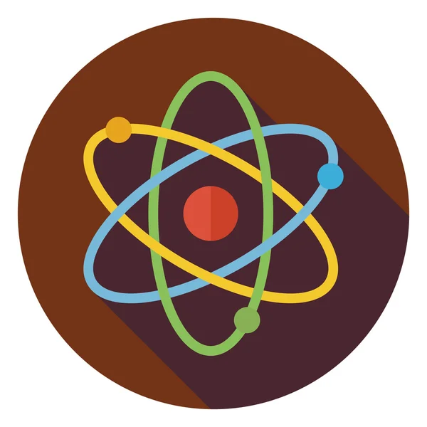 Flat Education and Science Sign Circle Icon with Long Shadow — Wektor stockowy