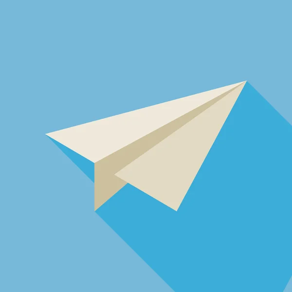 Illustration d'avion en papier plat freelance avec ombre longue — Image vectorielle