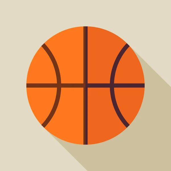 Flat Sports Ball Basketball Illustration with Long Shadow