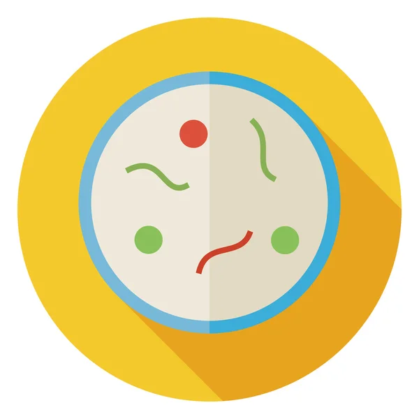 Flat Science and Medicine Laboratory Bacteria Circle Icon with L — Stok Vektör