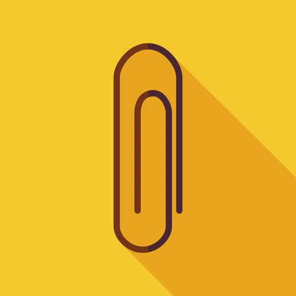 Flat Paper Clip Illustration with long Shadow — Wektor stockowy