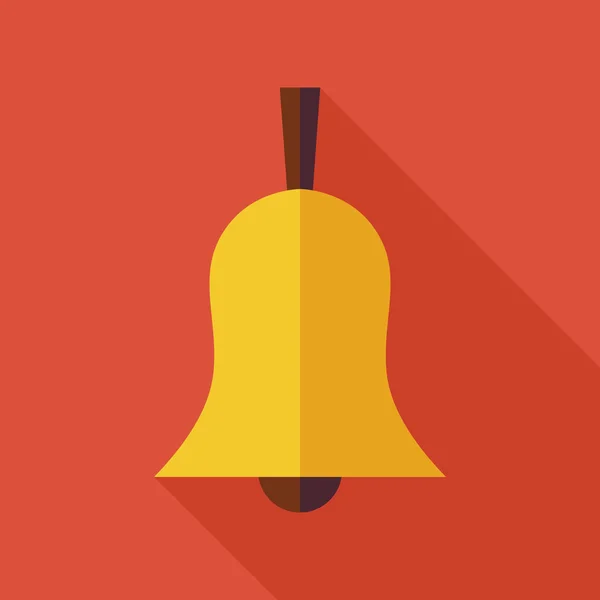 Flat Ringing Bell Illustration with long Shadow — Stock vektor