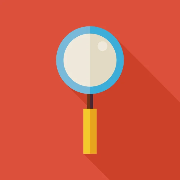 Flat Search Magnifying Glass Illustration with long Shadow — Διανυσματικό Αρχείο