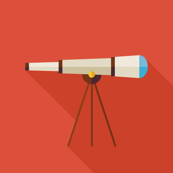 Flat Space Instrument Telescope Illustration with long Shadow — Wektor stockowy