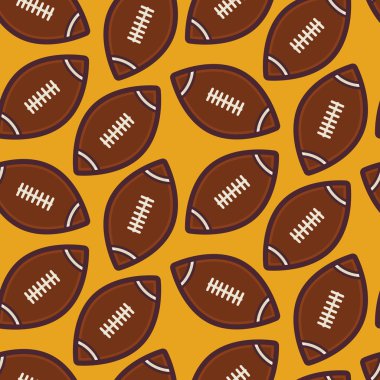 Flat Vector Seamless Sport and Recreation American Rugby Footbal