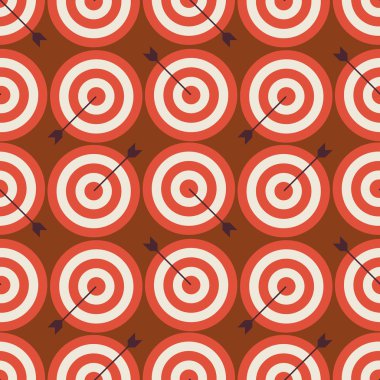 Flat Vector Seamless Sport and Recreation Target with Arrow Patt