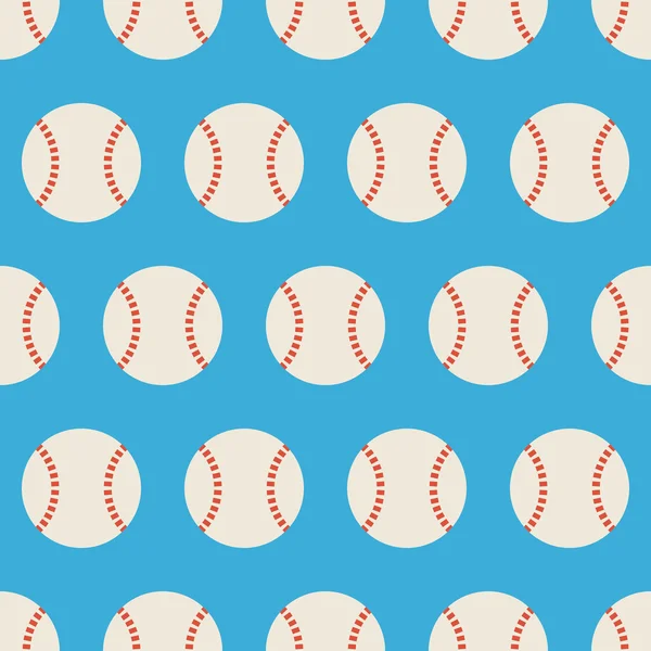 Flat Vector Seamless Sport and Recreation Baseball Pattern — Stock Vector