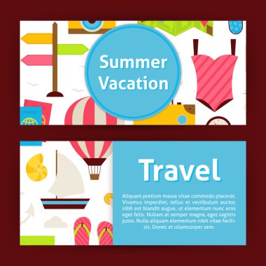 Summer Vacation Concept and Travel Strategy Modern Flat Style Ve
