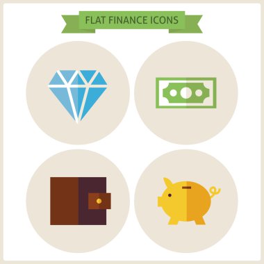 Flat Finance Website Icons Set