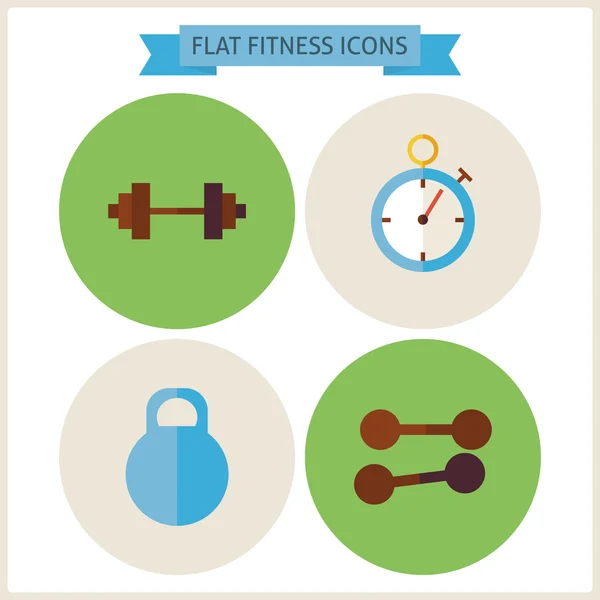 Flat Sport Fitness Website Icons Set — Διανυσματικό Αρχείο