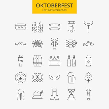 Line Oktoberfest Icons Big Set