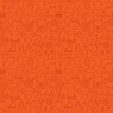 Thin Sport Line Activity Exercise Seamless Orange Pattern