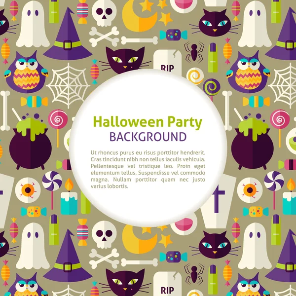 Flat Vector Pattern Halloween Party Background