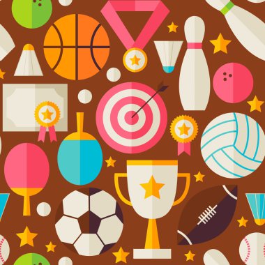 Spor rekreasyon yarışma vektör düz dizayn kahverengi kesintisiz P