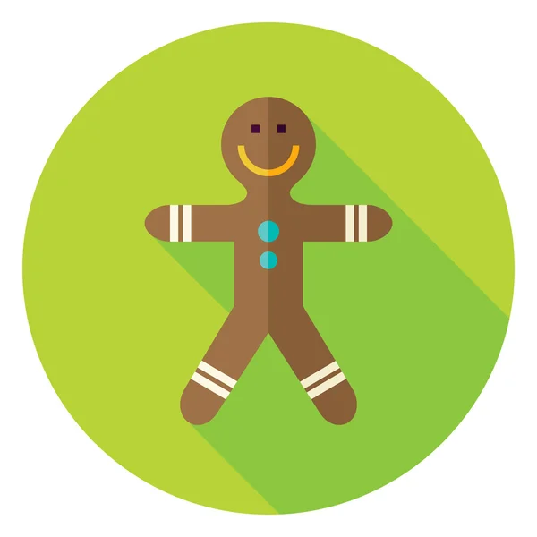 Vector platt Design Gingerbread Man cirkeln ikon — Stock vektor