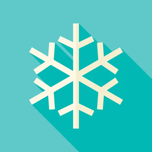 Vektorové plochý Design vánoční vločka zimní ikona — Stockový vektor