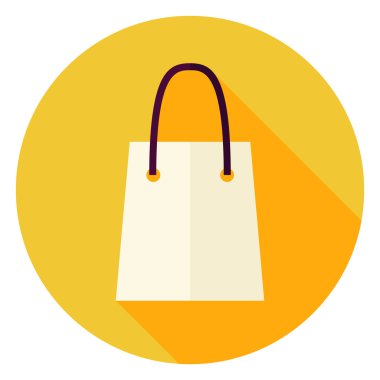 Flat Design Shopping Bag Circle Icon