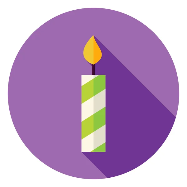Flat Design Candle Circle Icon — 스톡 벡터