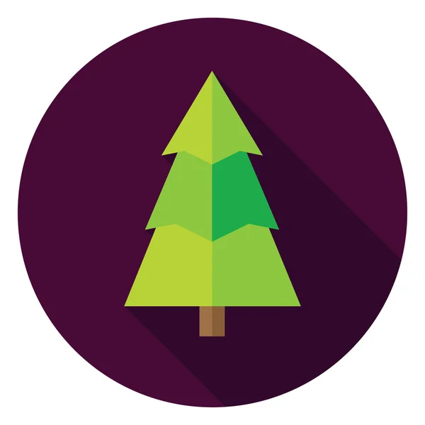 Flat Design Christmas Tree Circle Icon — Stock vektor