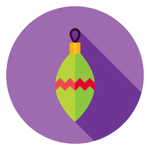 Icona decorativa del cerchio del giocattolo di Natale di progettazione piatta — Vettoriale Stock