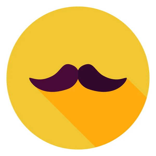 Flat Design Mustache Circle Icon — Stockový vektor