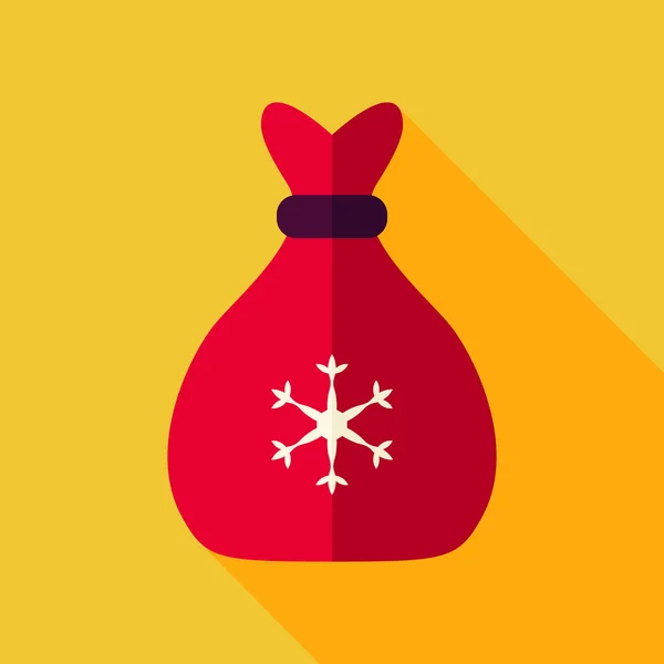 Vector Flat Design Christmas Santa Bag Icon — 图库矢量图片