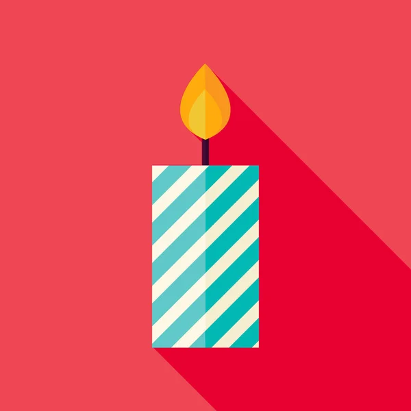 Vector Flat Design Decorative Candle Icon — Stockvector