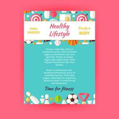 Sağlıklı yaşam spor daveti vektör şablon ilanı