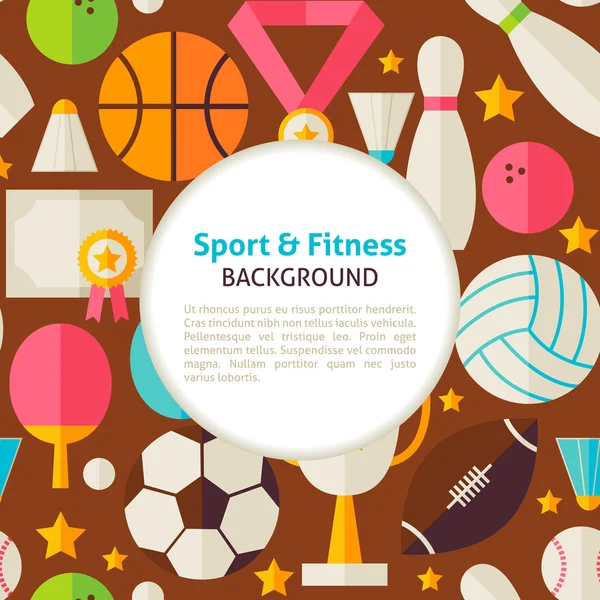 Flat Sport and Fitness Vector Pattern Background — Stock Vector