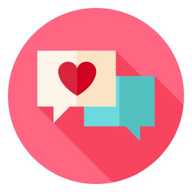 Aşk mesajı kalp daire simgesi olan