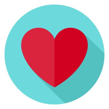 Aşk kalp şekli daire simgesi