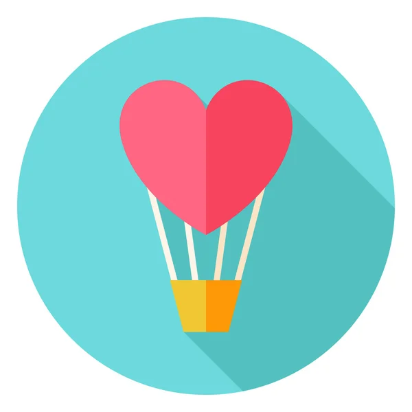 Air Balloon with Heart Circle Icon — Wektor stockowy