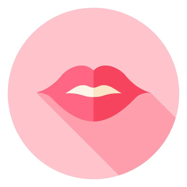 Kiss Sexy Lips Circle Icon — 스톡 벡터