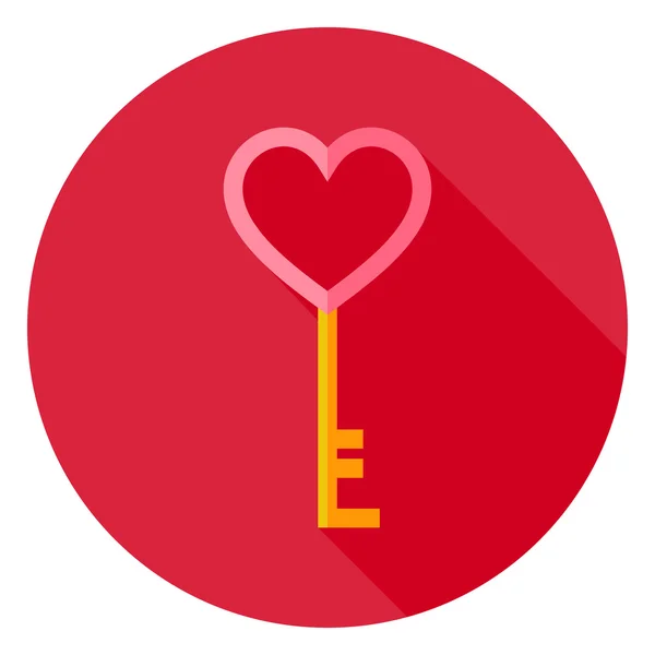 Love Key with Heart Circle Icon — Stockvector