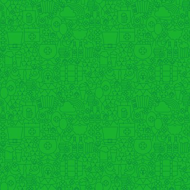 Tatil ince çizgi Saint Patrick Day yeşil Seamless Modeli