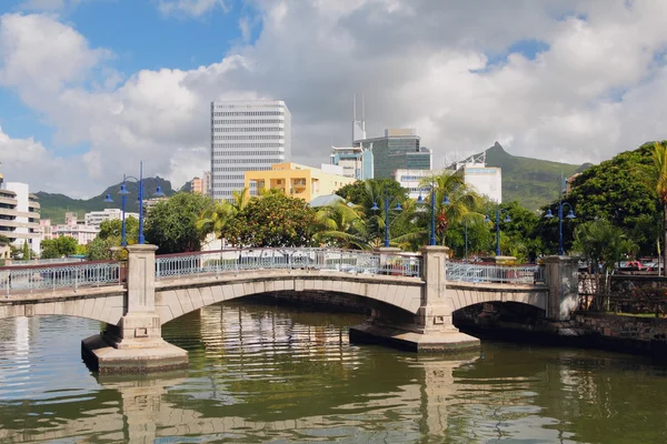 Bridge via channel. Port Louis, Mauritius — Stock Photo, Image