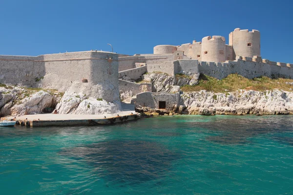 Amarra e fortaleza. Chateau If, Marselha, França — Fotografia de Stock