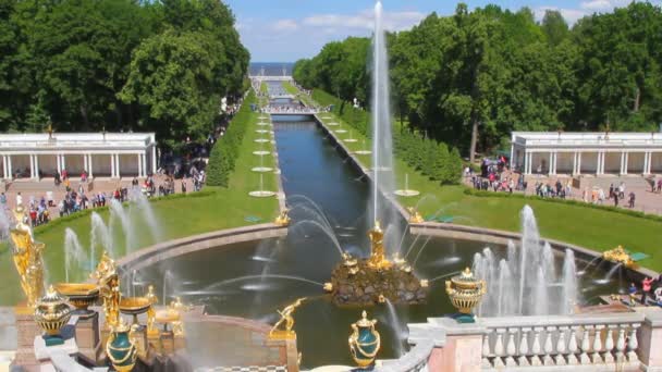 Propriedade memorial estatal "Peterhof". São Petersburgo, Rússia — Vídeo de Stock