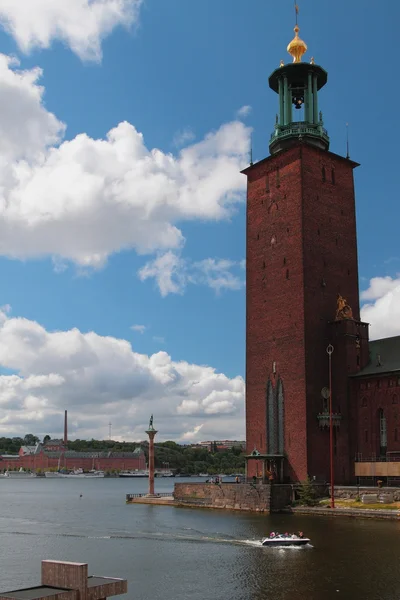 Gulf and town hall. Stockholm, Sweden — Stock Photo, Image
