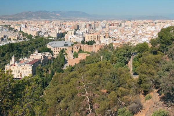 Miasta w dolinie rzeki Guadalmedina i Guadalhorce. Malaga, Hiszpania — Zdjęcie stockowe