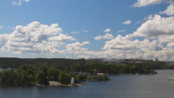 Ostrovy ve Skandinávii a zálivů. Stockholm, Švédsko — Stock video