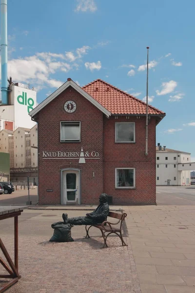 Aarhus Denemarken Jul 2018 Fragment Van Beeldhouwgroep Historical Traces Historiske — Stockfoto