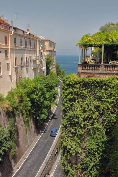 Vägen Slingrar Sig Mot Havet Sorrento Italien — Stockfoto